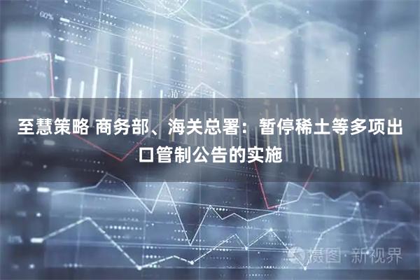 至慧策略 商务部、海关总署：暂停稀土等多项出口管制公告的实施